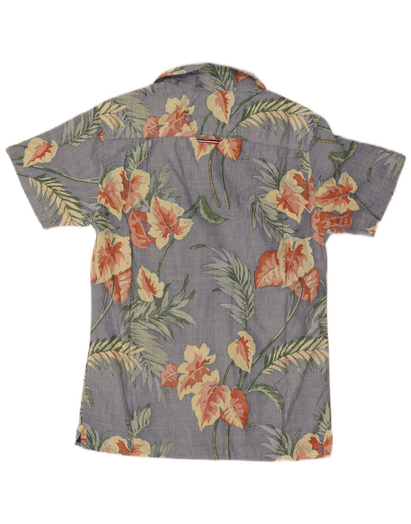 Tommy Hilfiger Mens Short Sleeve Regular Fit Shirt XS Blue Floral Hawaiian