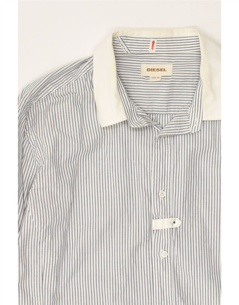 DIESEL Mens Slim Shirt XL White Striped Cotton | Vintage Diesel | Thrift | Second-Hand Diesel | Used Clothing | Messina Hembry 