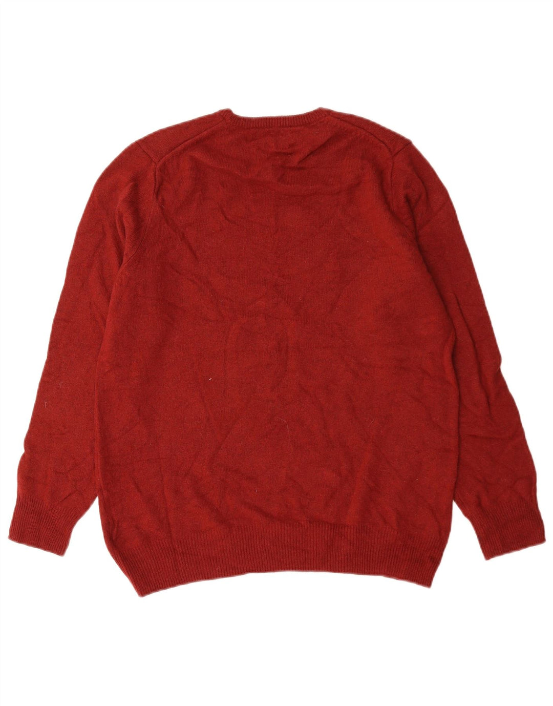 Marks & Spencer Mens Crew Neck Jumper Sweater Medium Red Wool