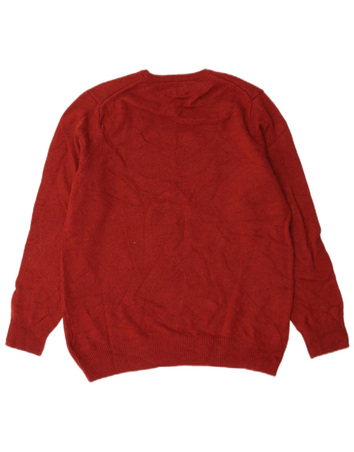 Marks & Spencer Mens Crew Neck Jumper Sweater Medium Red Wool