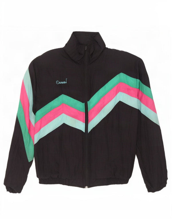 Creation Mens Tracksuit Top Jacket XL Black Colourblock Polyamide