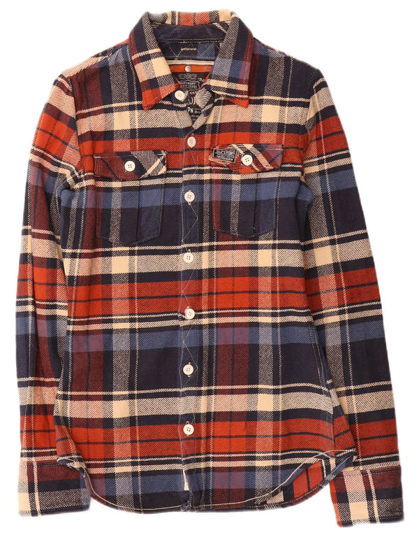 Superdry Mens Flannel Shirt Small Multicoloured Check Cotton
