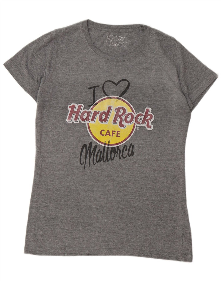 Hard Rock Cafe Womens Mallorca Graphic T-Shirt Top UK 14 Medium Grey