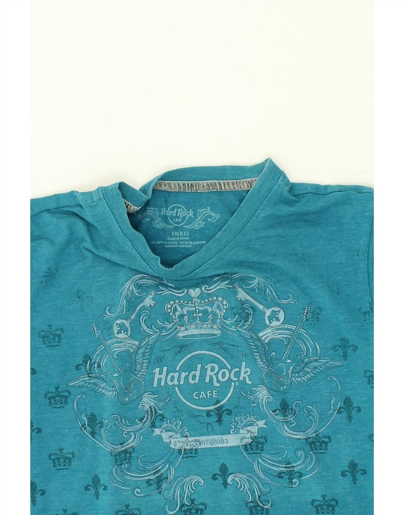 HARD ROCK CAFE Womens Hurghada Graphic T-Shirt Top UK 8 Small Blue Cotton Vintage Hard Rock Cafe and Second-Hand Hard Rock Cafe from Messina Hembry 