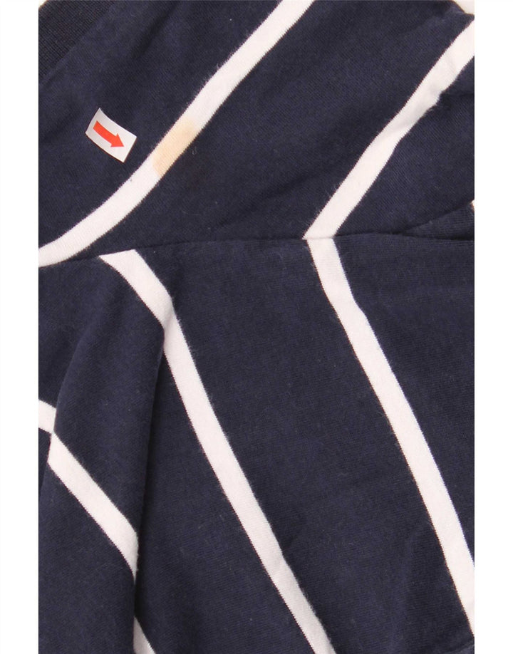 Superdry Mens Polo Shirt Medium Navy Blue Striped Cotton
