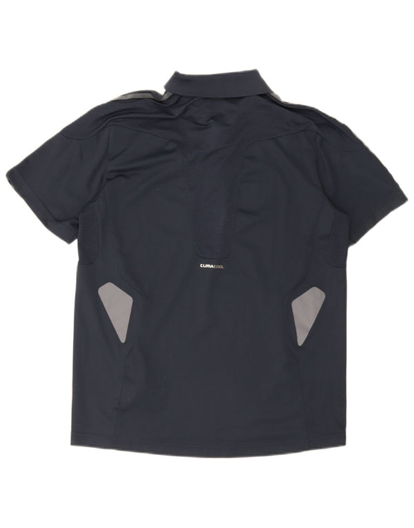 Adidas Mens Climacool Polo Shirt Small Navy Blue Colourblock Polyester
