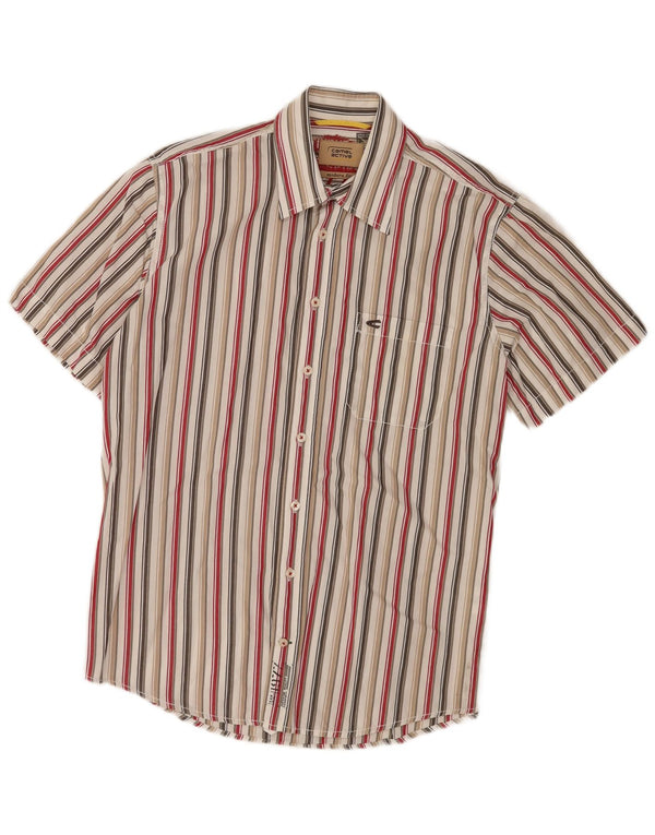 Camel Active Mens Short Sleeve Shirt Medium Multicoloured Striped