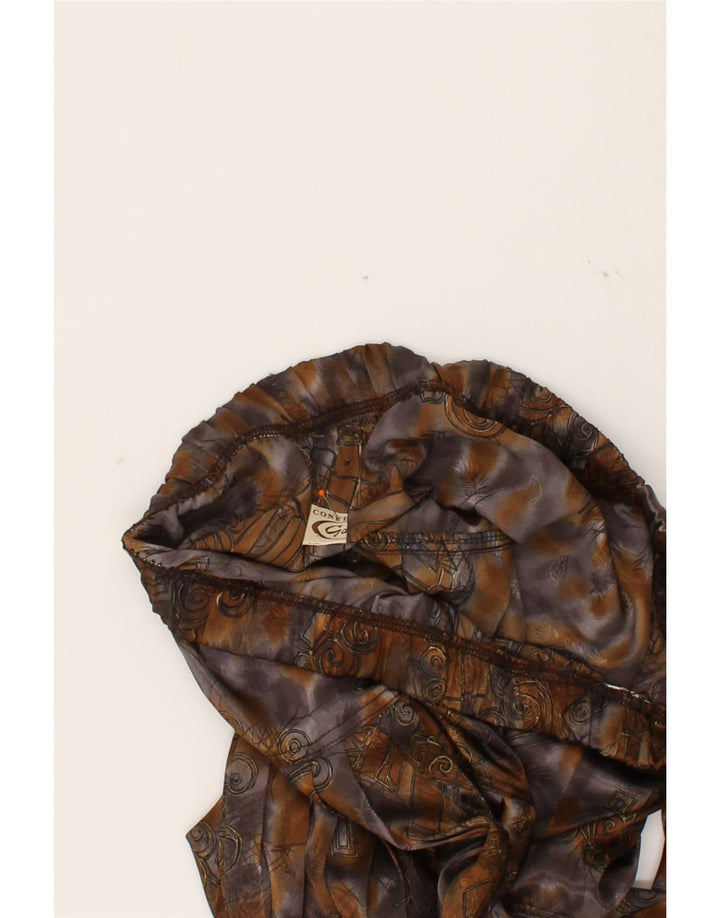 CONFEZIONI Womens Abstract Pattern Knife Pleated Skirt W28 Medium Brown Vintage Confezioni and Second-Hand Confezioni from Messina Hembry 