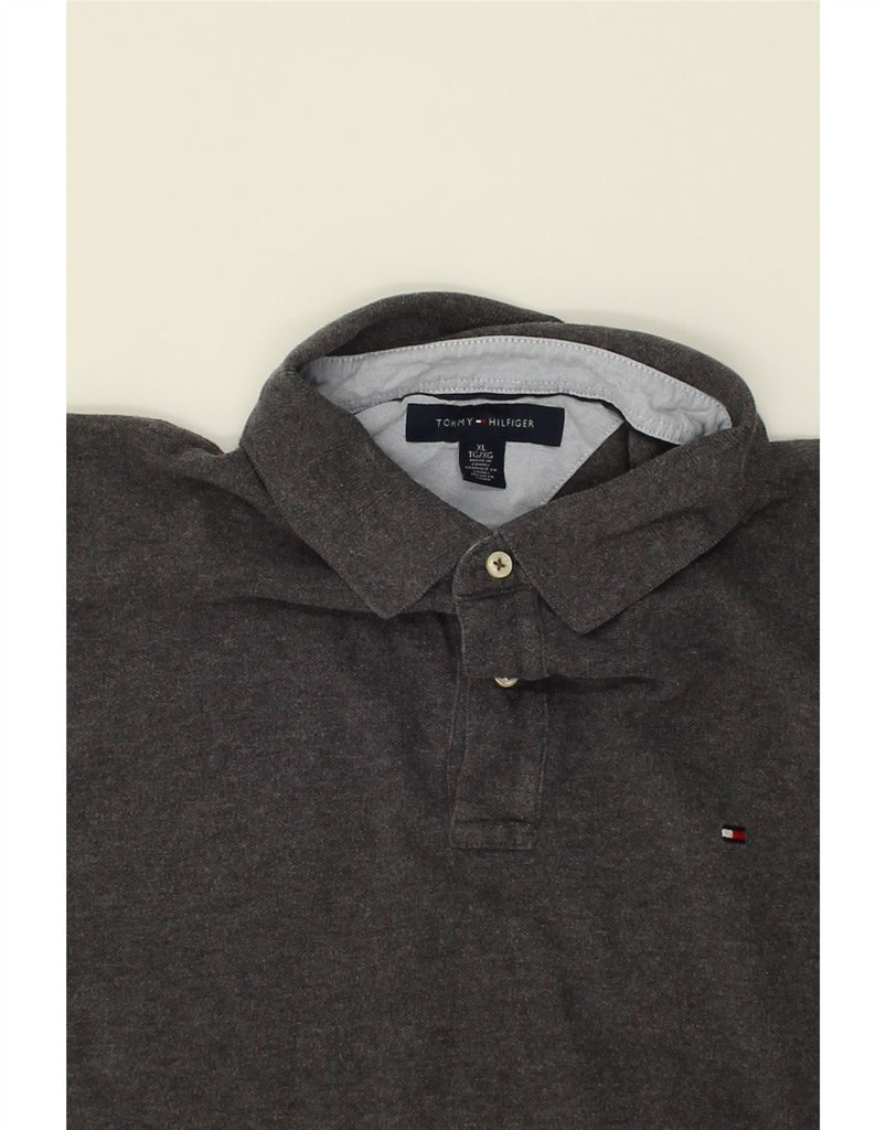 TOMMY HILFIGER Mens Polo Shirt XL Grey Cotton | Vintage Tommy Hilfiger | Thrift | Second-Hand Tommy Hilfiger | Used Clothing | Messina Hembry 