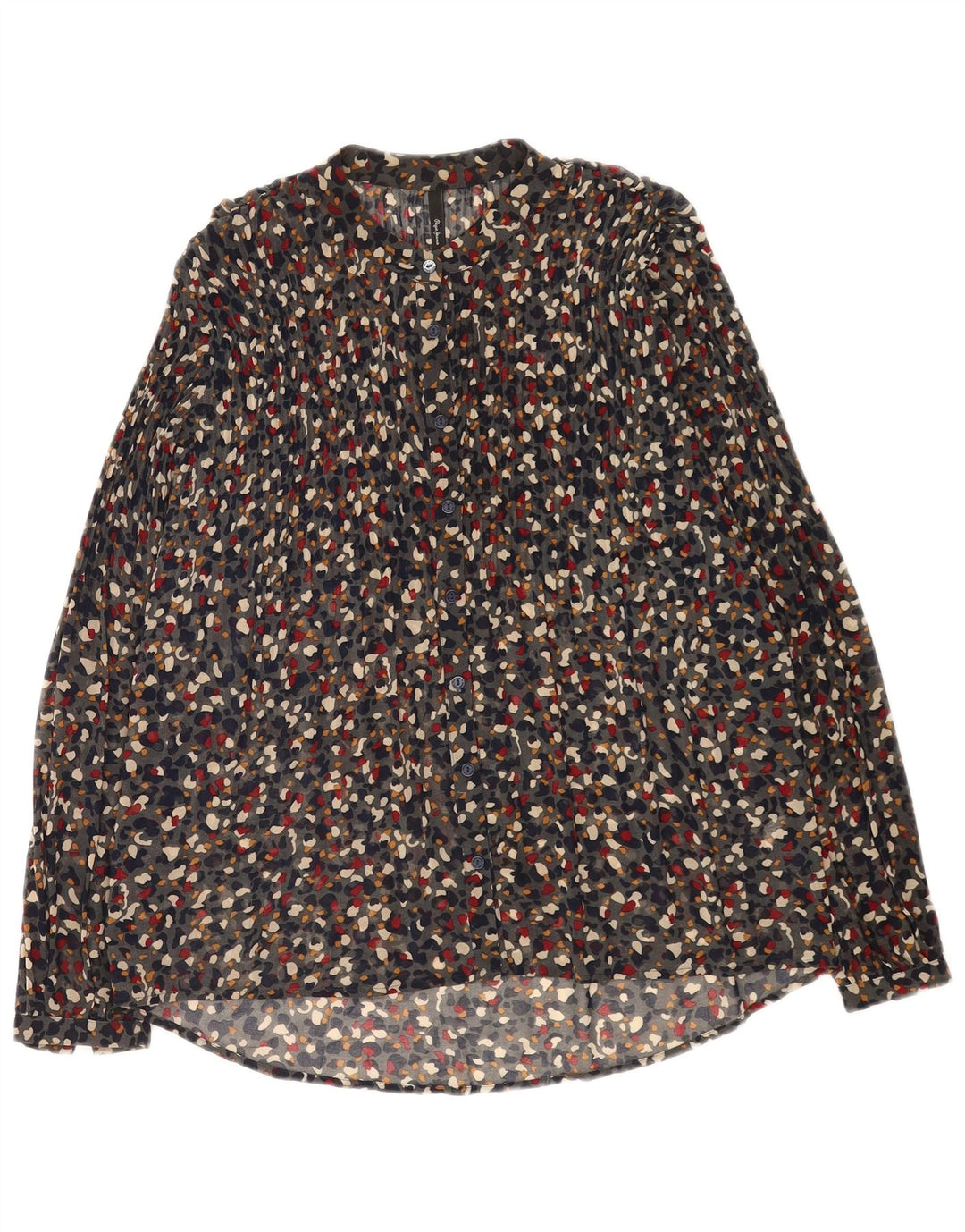 PEPE Jeans Womens Oversized Shirt Blouse UK 14 Medium Multicoloured Spotted