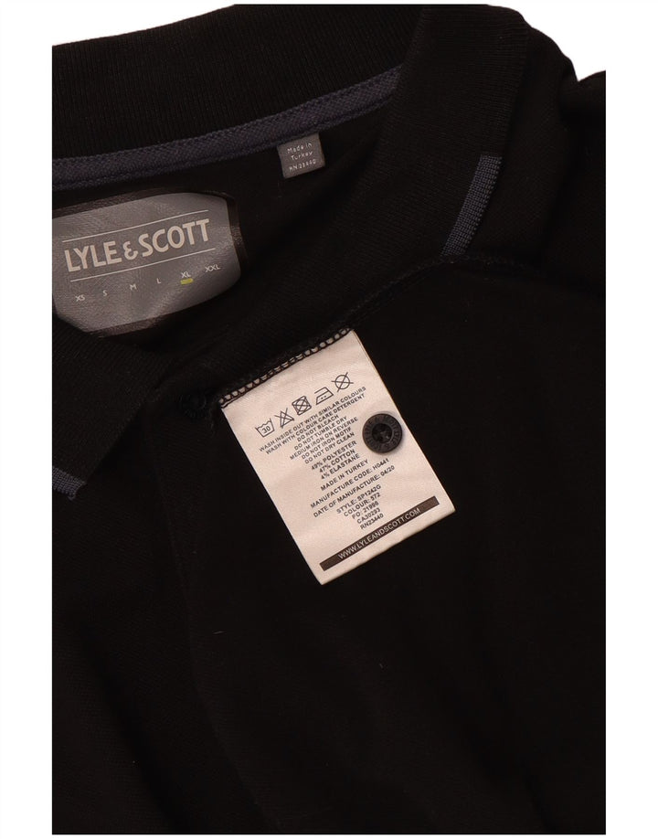 Lyle & Scott Mens Polo Shirt XL Black Polyester