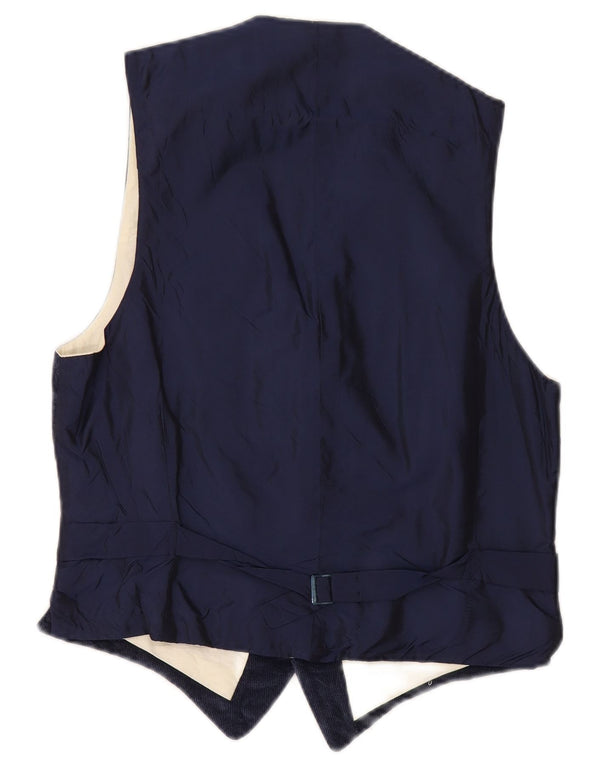 Vintage Mens Waistcoat Small Navy Blue