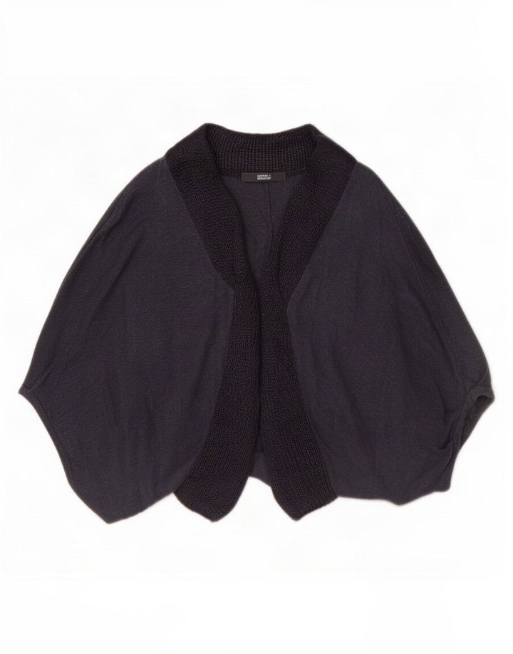 Marks & Spencer Womens Poncho Jumper UK 14 Medium Navy Blue Colourblock