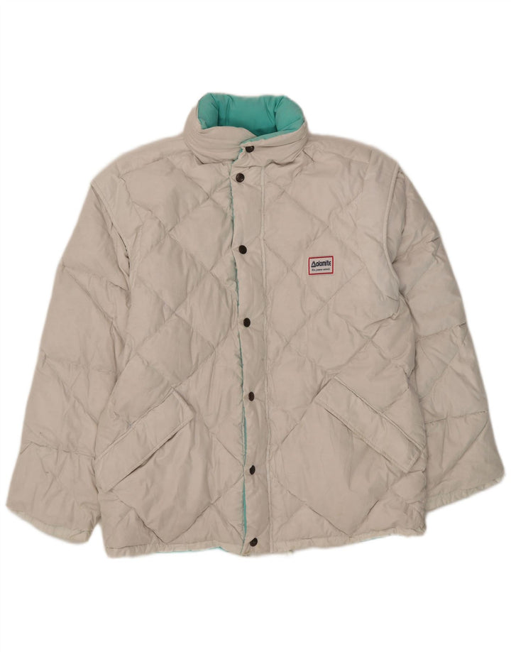 Dolomite Mens Hooded Reversible Padded Jacket UK 36 Small White Polyester