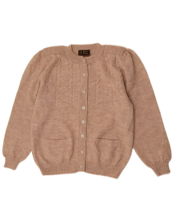 Alpaca Quitex Womens Cardigan Sweater UK 12 Medium Beige