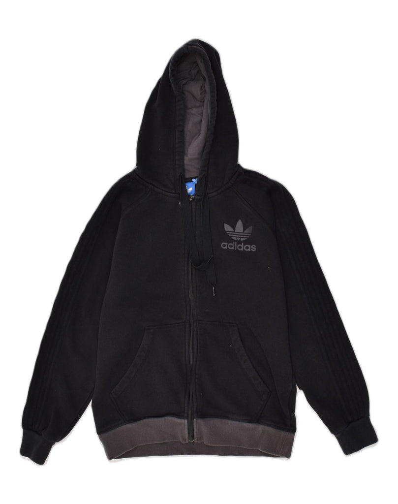 ADIDAS Mens Zip Hoodie Sweater Small Black Cotton | Vintage Adidas | Thrift | Second-Hand Adidas | Used Clothing | Messina Hembry 