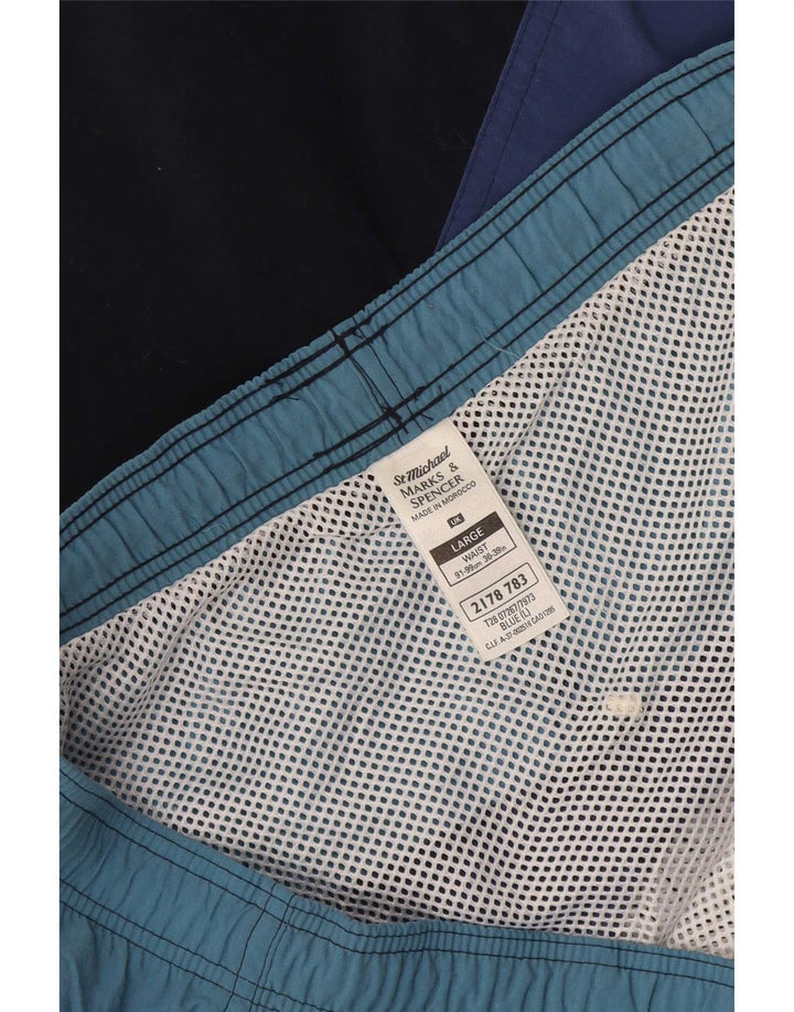 Marks & Spencer Mens St. Michael Swimming Shorts Large Blue Colourblock