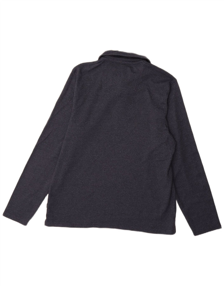 Fat Face Mens Long Sleeve Polo Shirt XL Navy Blue Cotton