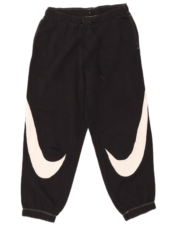 NIKE Womens Graphic Tracksuit Trousers Joggers UK 10 Small  Black Cotton