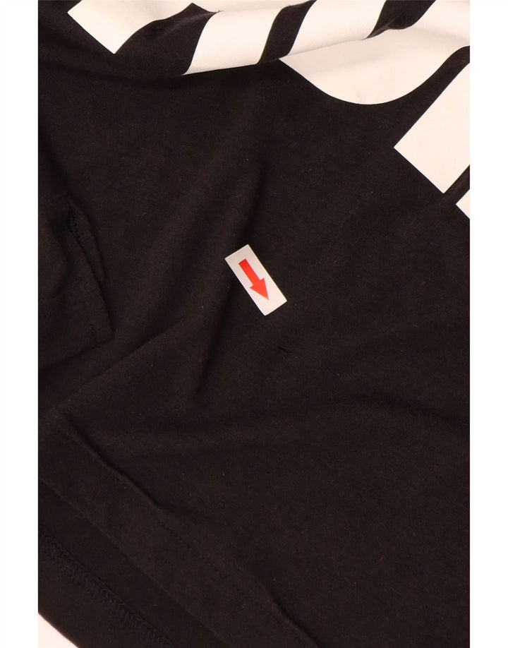 Adidas Womens Graphic T-Shirt Top UK 16/18 Large Black Polyester