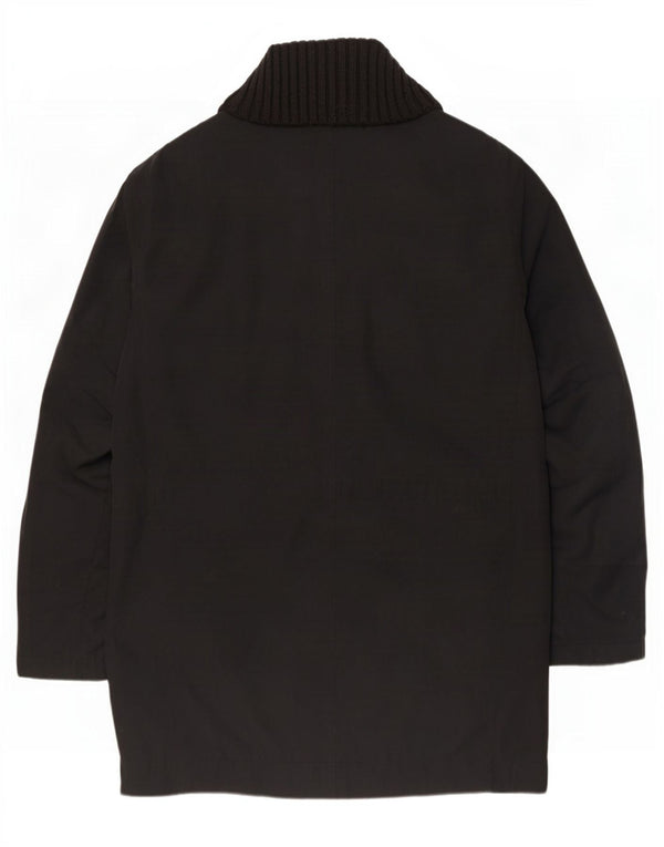 Hugo Boss Mens Overcoat UK 42 XL Black Polyester
