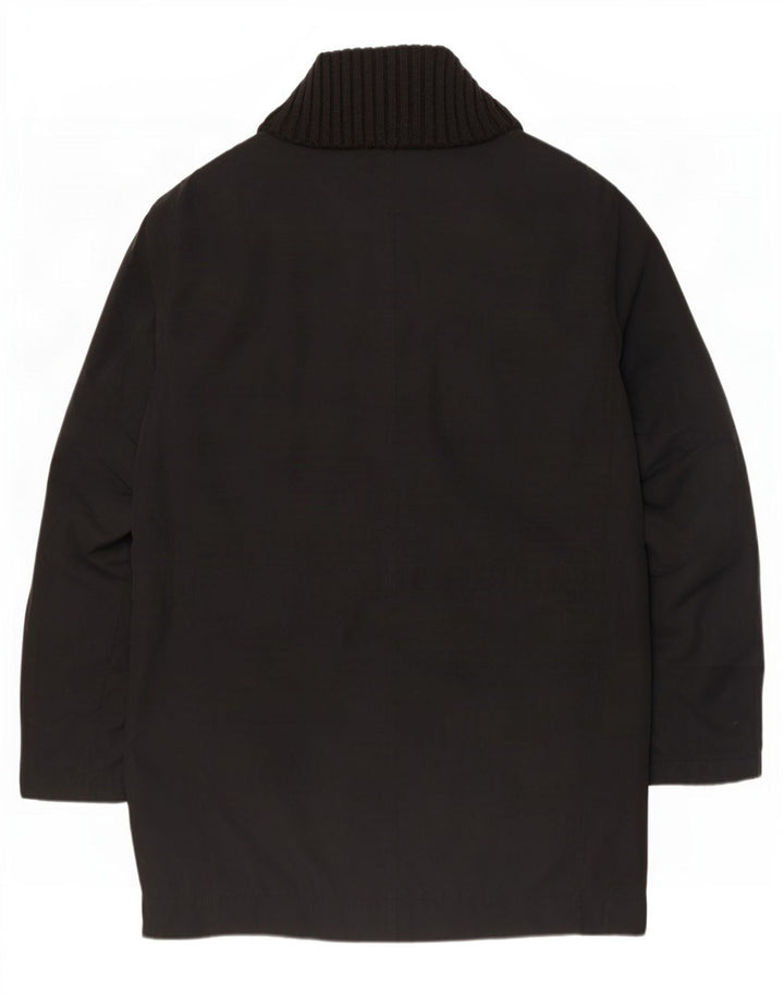 Hugo Boss Mens Overcoat UK 42 XL Black Polyester