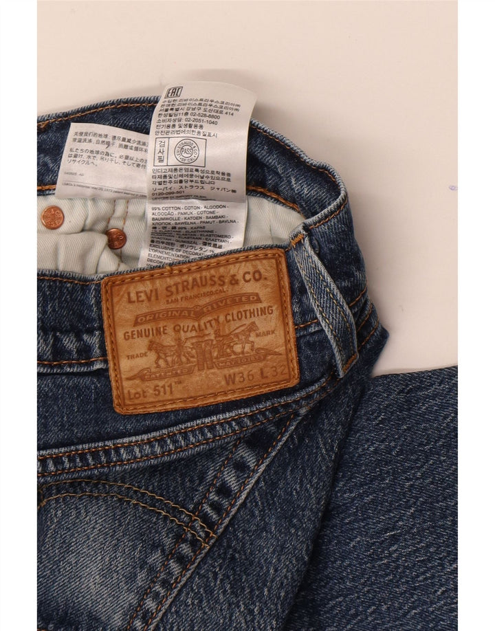 Levi's Mens 511 Slim Jeans W36 L32 Blue Cotton