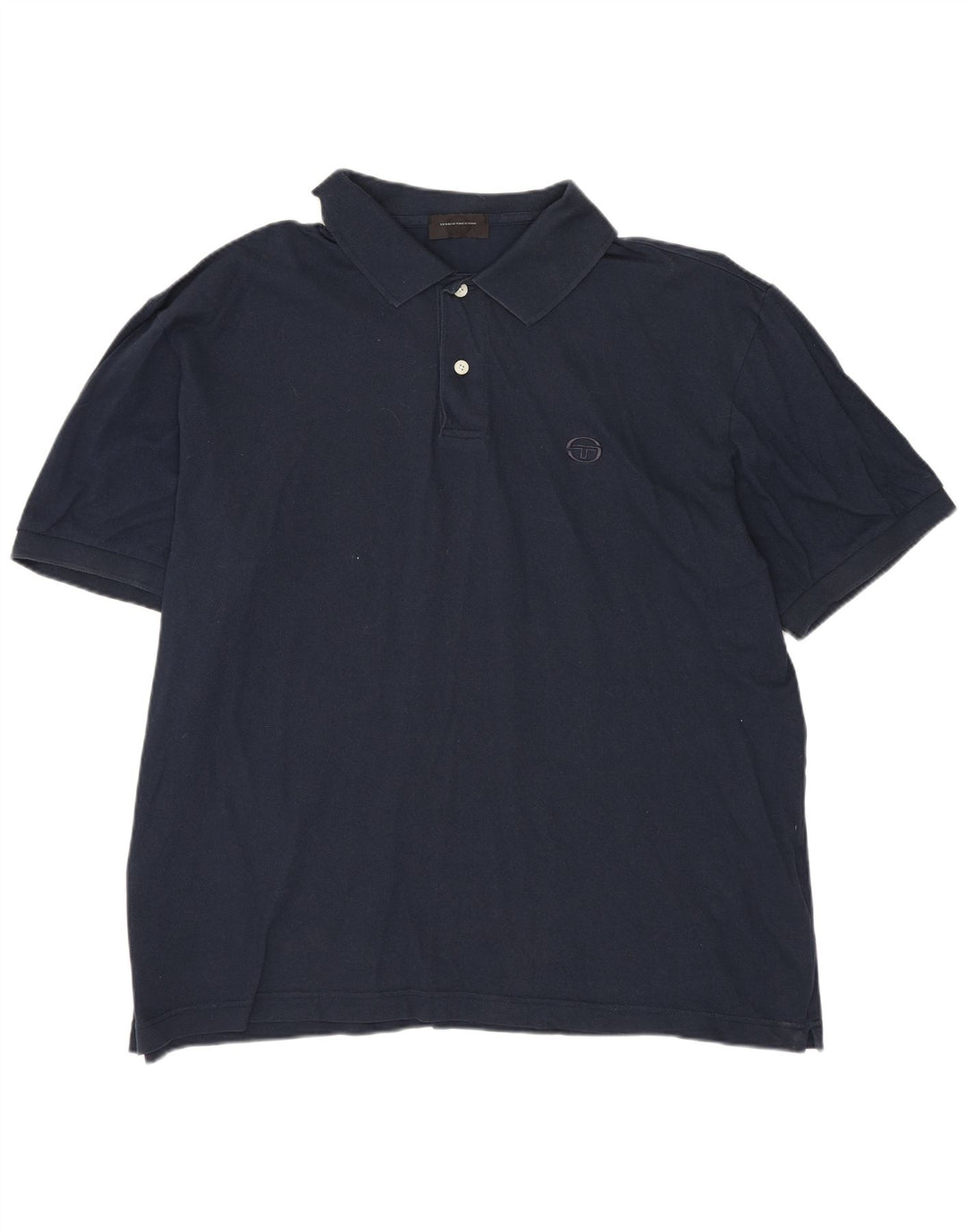 SERGIO TACCHINI Mens Polo Shirt IT 52 Large Navy Blue Cotton