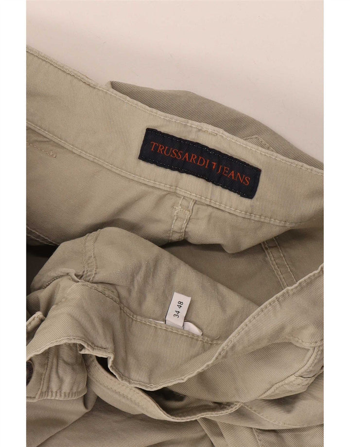 Trussardi Mens Straight Casual Trousers W34 L26 Grey