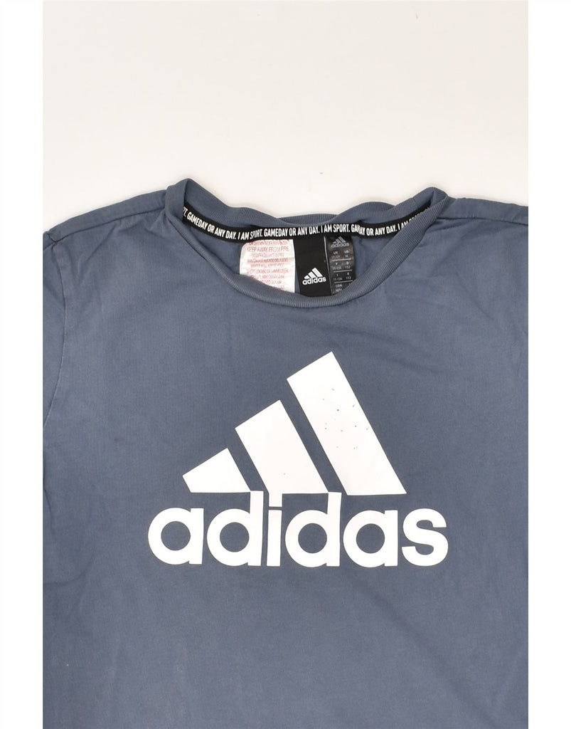 ADIDAS Boys Graphic T-Shirt Top 11-12 Years Grey Cotton | Vintage Adidas | Thrift | Second-Hand Adidas | Used Clothing | Messina Hembry 