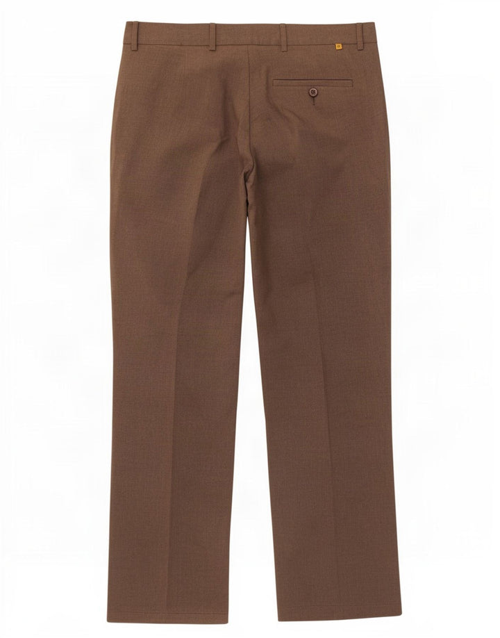 Farah Mens Straight Chino Trousers W36 L31 Brown Polyester