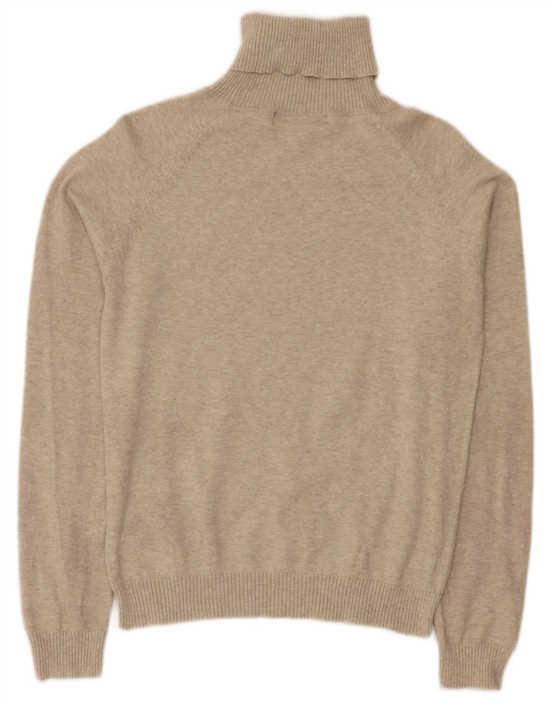 Zara Womens Roll Neck Jumper Sweater UK 14 Large Beige Flecked