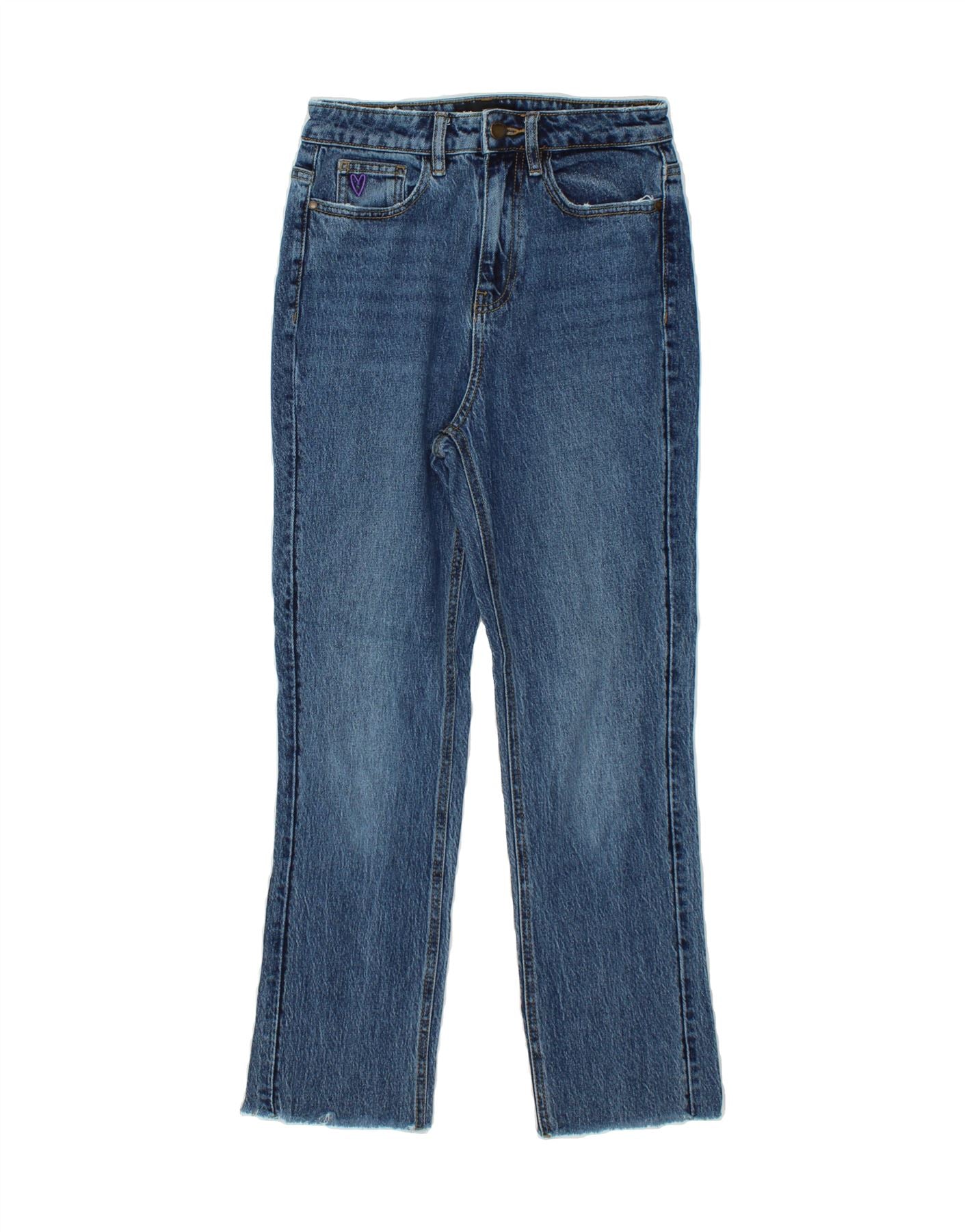 DESIGUAL Womens High Rise Straight Jeans EU 34 XS W25 L26 Blue | Vintage \u0026  Second-Hand Clothing Online | Messina Hembry