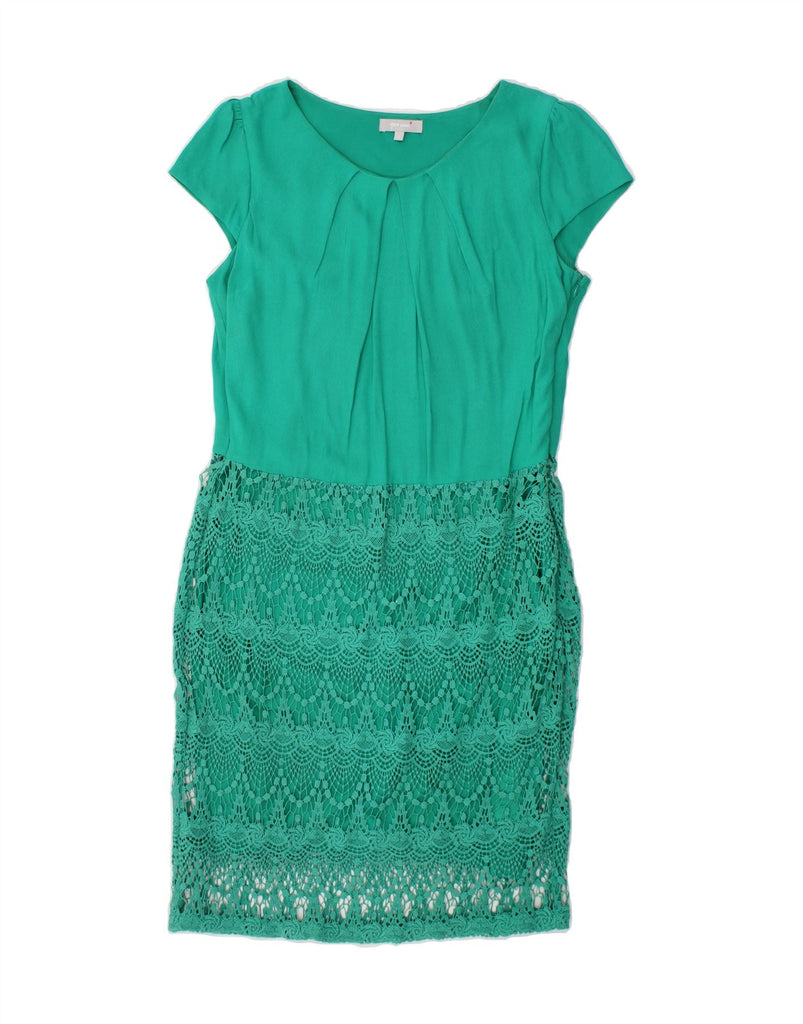 PER UNA Womens Sheath Dress UK 14 Large Green Cotton Vintage Per Una and Second-Hand Per Una from Messina Hembry 