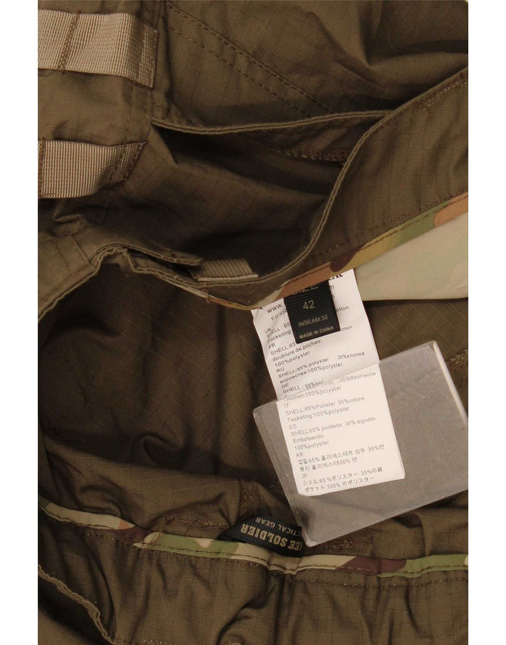 Free Soldier Mens Slim Cargo Trousers W42 L33 Khaki Polyester