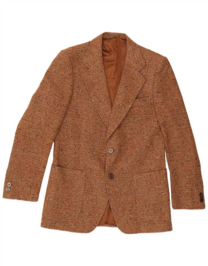 Vintage Mens 2 Button Blazer Jacket IT 50 Large Brown Flecked