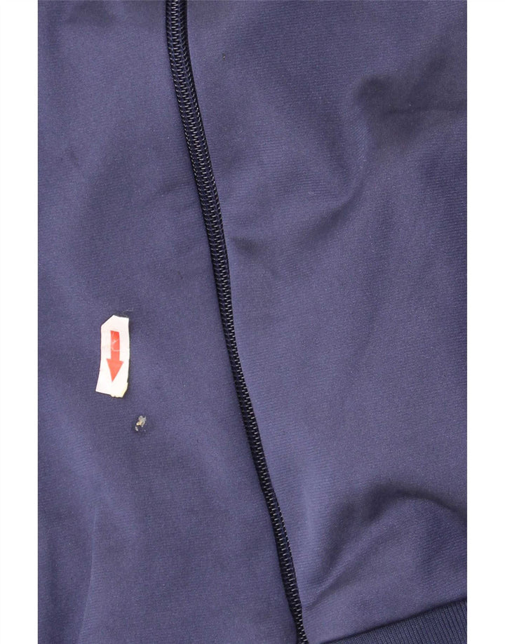 Asics Mens Graphic Tracksuit Top Jacket Large Navy Blue Colourblock
