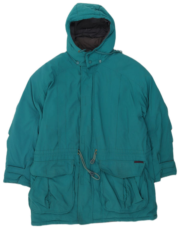 Valmeline Mens Hooded Windbreaker Coat UK 42 XL Blue Nylon