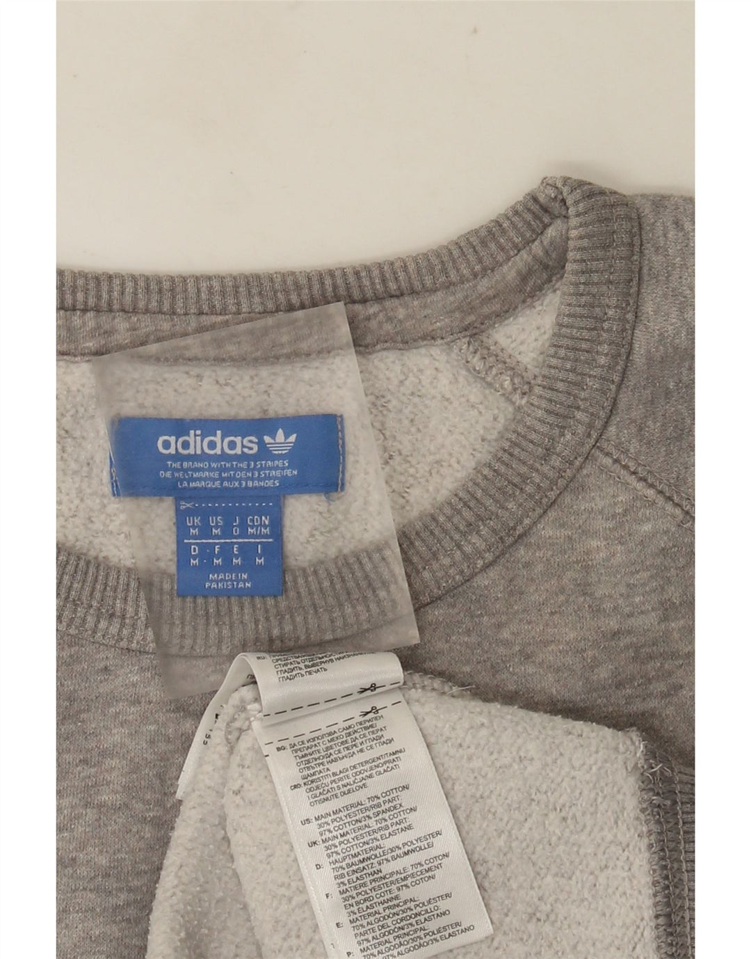 ADIDAS Mens Graphic Sweatshirt Jumper Medium Grey Flecked Cotton