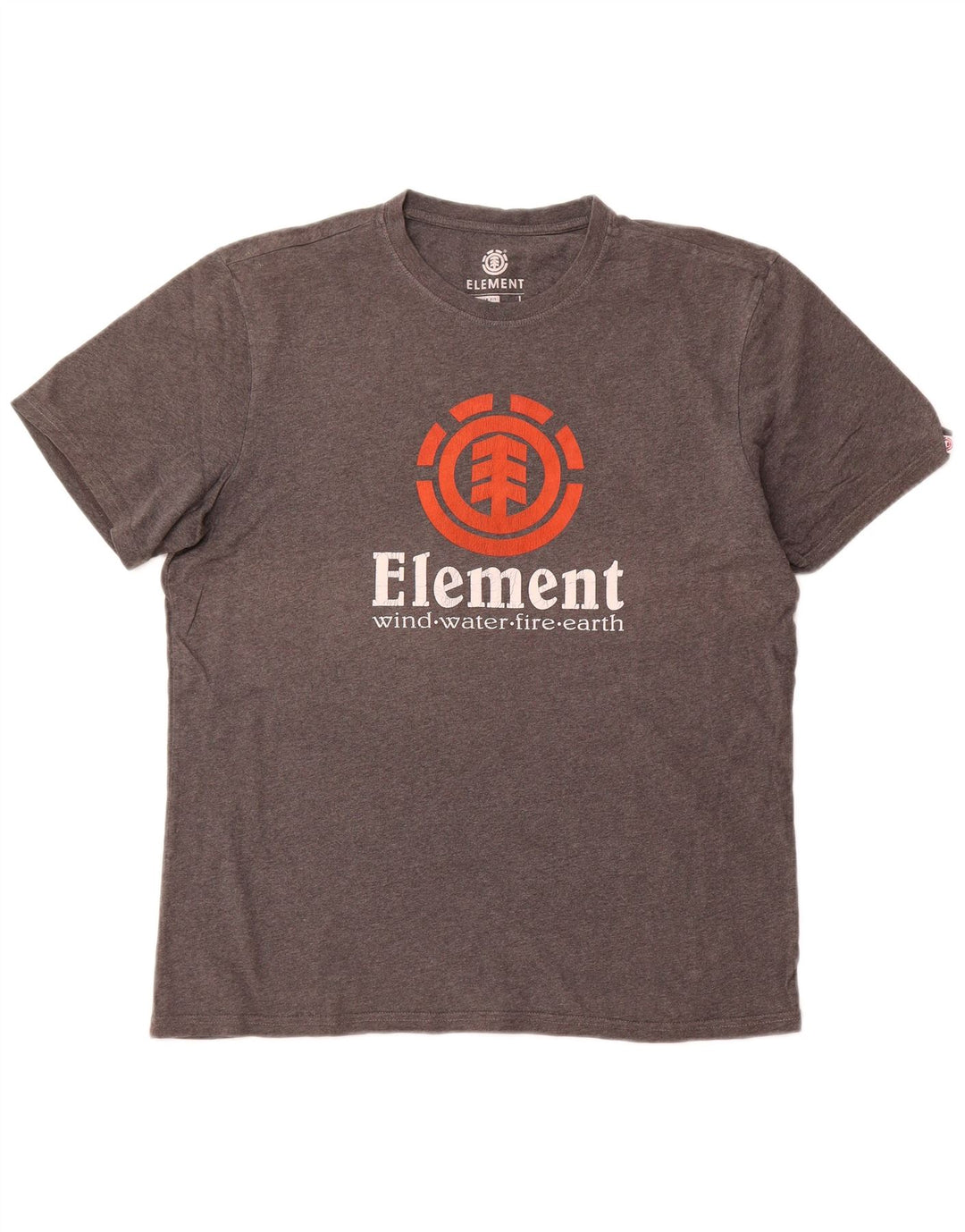 ELEMENT Mens Regular Fit Graphic T-Shirt Top Large Grey Cotton