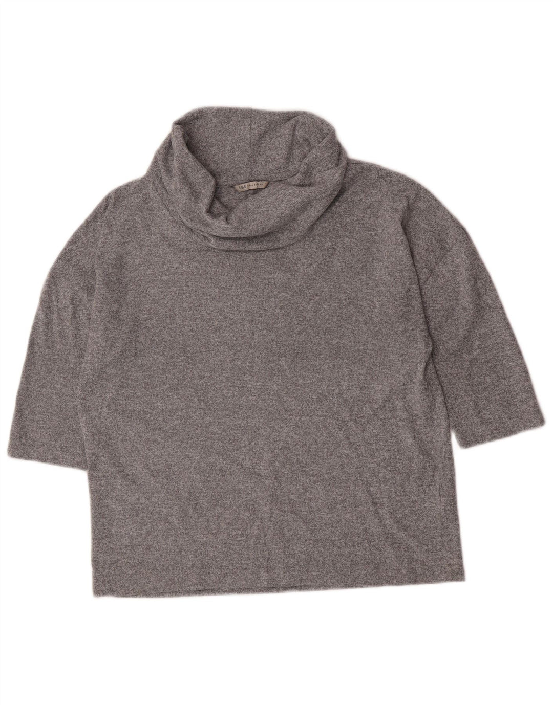 Marks & Spencer Womens Top 3/4 Sleeve UK 14 Large Grey Flecked Polyester