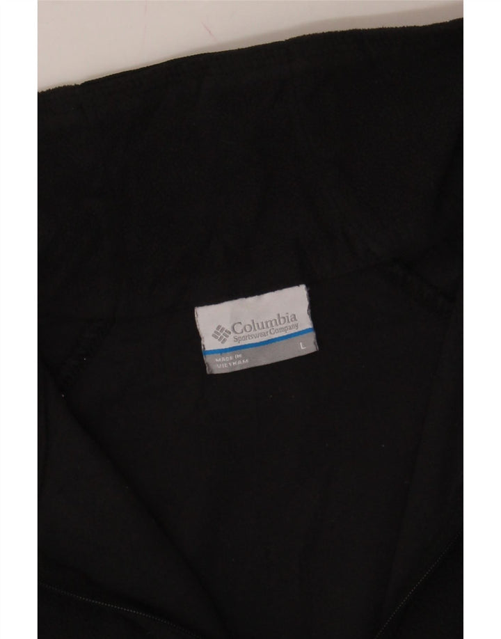 COLUMBIA Womens Zip Neck Fleece Jumper UK 16 Large Black Polyester Vintage Columbia and Second-Hand Columbia from Messina Hembry 
