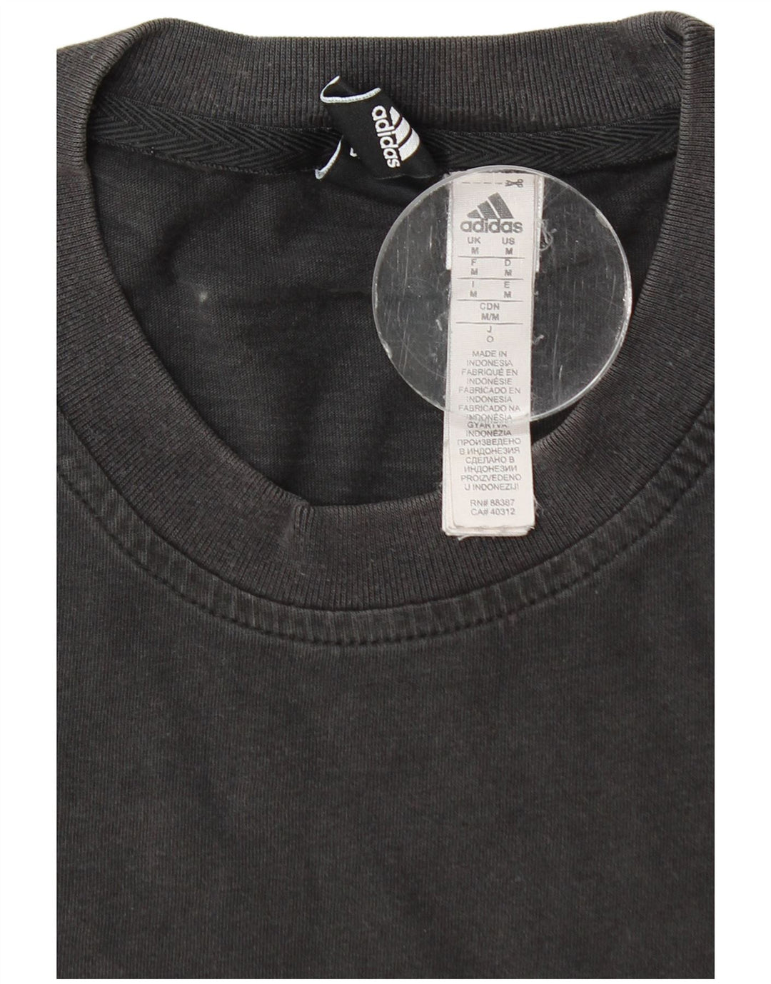 Adidas Mens T-Shirt Top Medium Black Cotton
