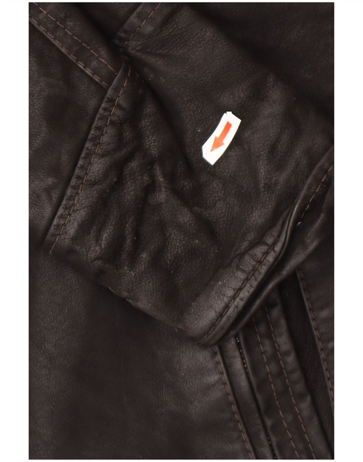 Vintage Mens Leather Jacket IT 52 XL Black