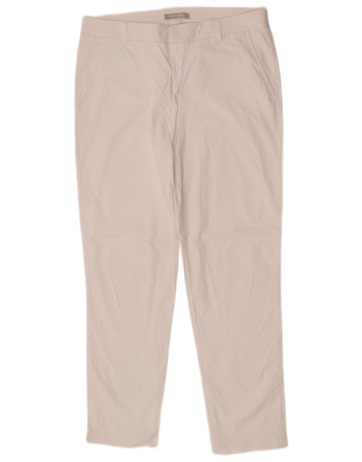 Stefanel Womens Slim Chino Trousers EU 40 Medium W42 L29 White