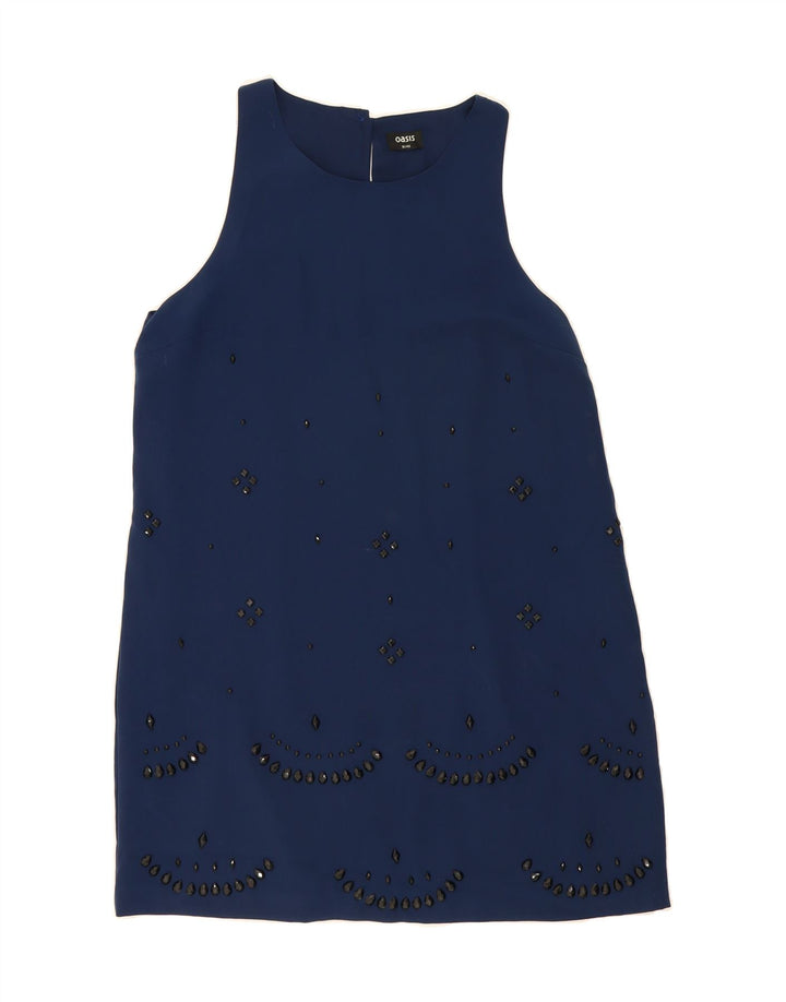 OASIS Womens Sleeveless Shift Dress UK 16 Large Navy Blue Polyester Vintage Oasis and Second-Hand Oasis from Messina Hembry 