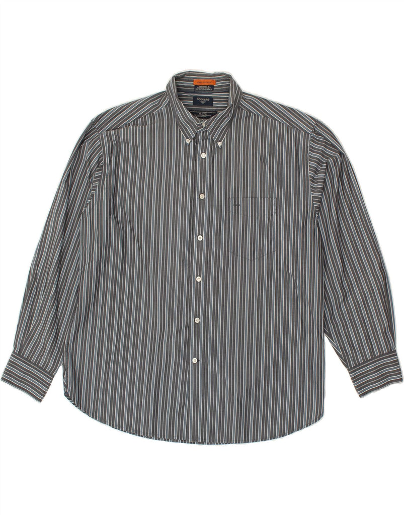 DOCKERS Mens Shirt XL Grey Striped Cotton | Vintage Dockers | Thrift | Second-Hand Dockers | Used Clothing | Messina Hembry 