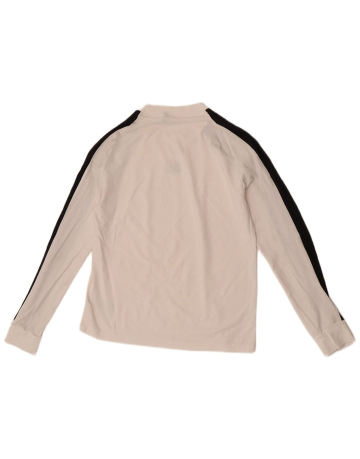 Adidas Womens Top Long Sleeve UK 12 Medium White Cotton