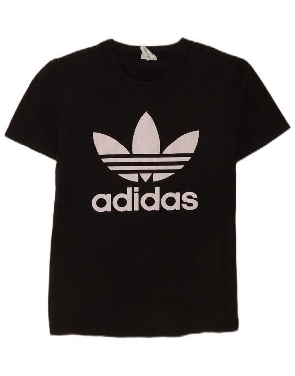 Adidas Womens Graphic T-Shirt Top UK 10 Small Black