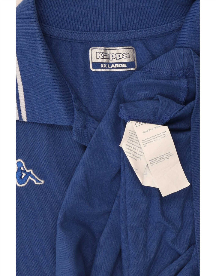 Kappa Mens Polo Shirt 2XL Blue Striped Cotton